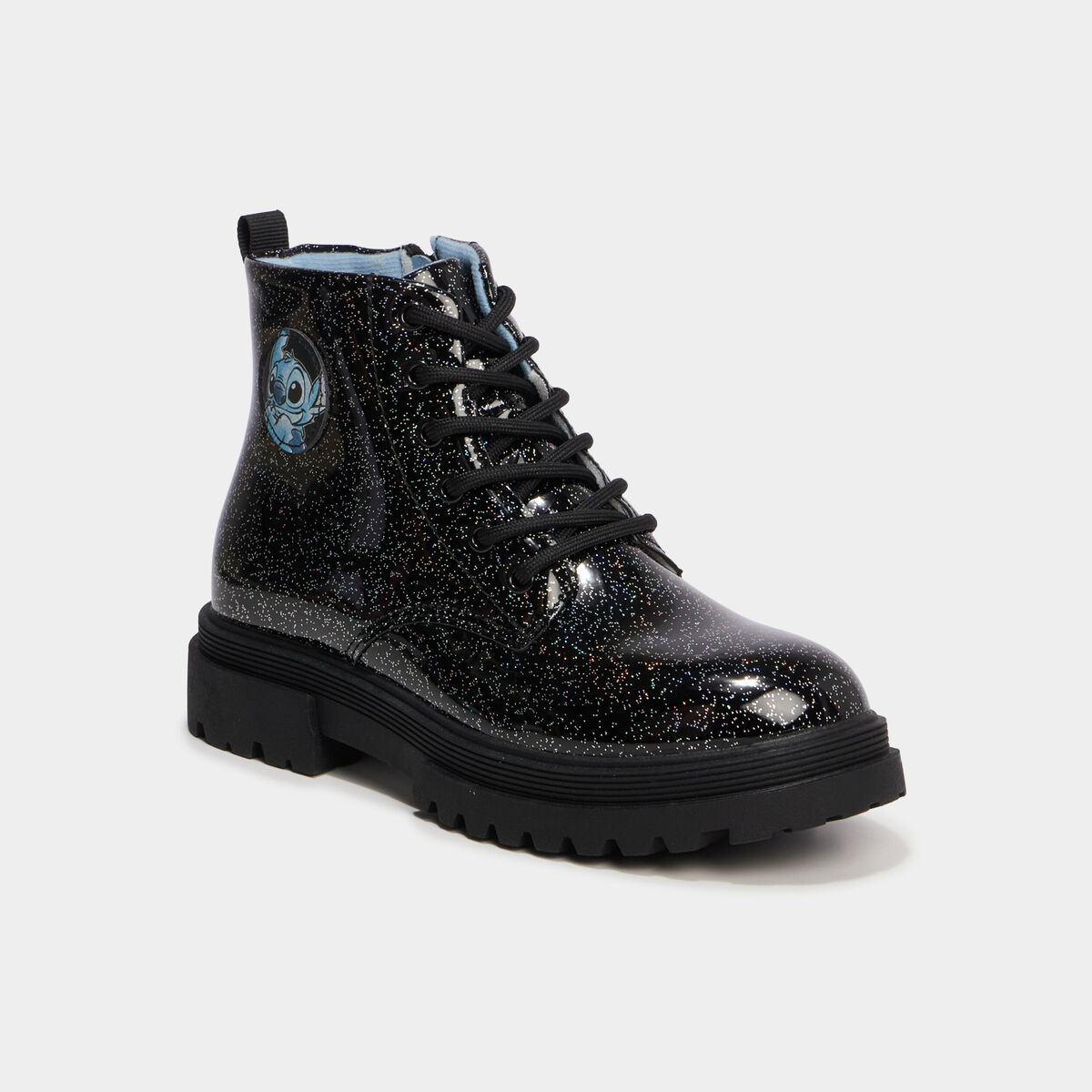 Boots &agrave; paillettes Stitch noir fille