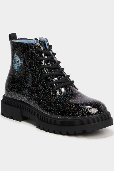 Boots &agrave; paillettes Stitch noir fille