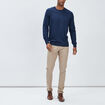 Pantalon droit en coton stretch sable homme