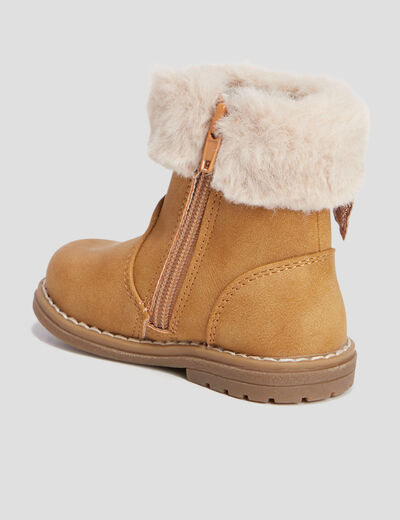 Bottines avec détails noeuds camel bébé fille