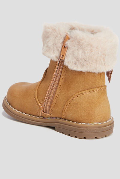 Bottines avec détails noeuds camel bébé fille