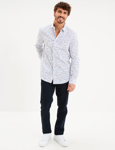 Chemise ajust&eacute;e manches longues beige homme