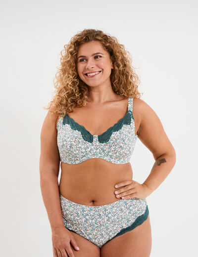 Soutien-gorge emboitant microfibre ecru femme grande taille