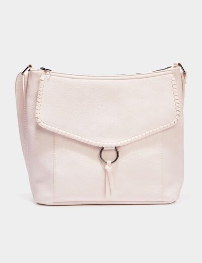 Sac porté-épaule avec détail laçage blanc femme