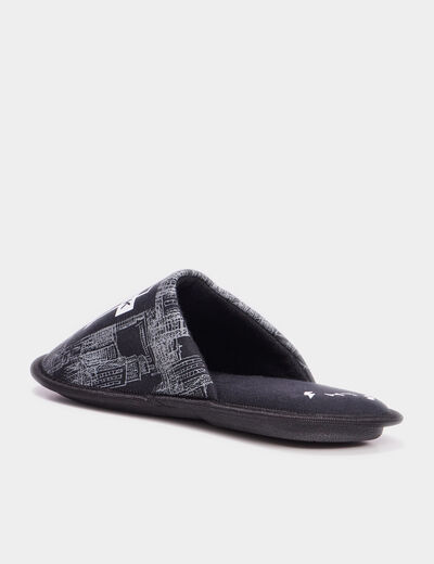Chaussons mules noir homme