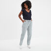 Pantalon droit 7/8ème coton bleu femme