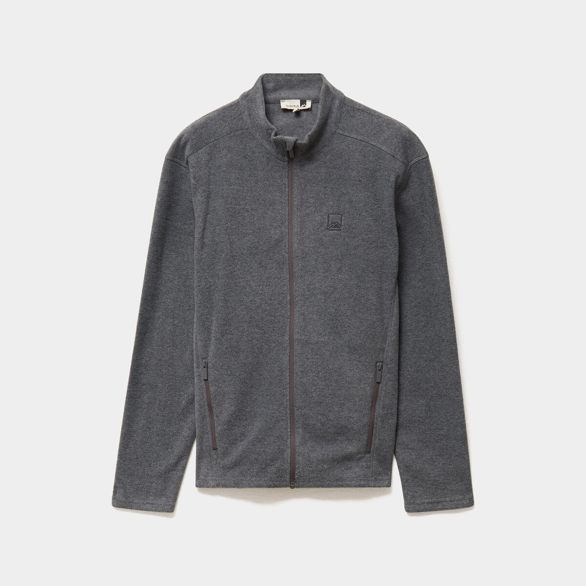 Veste polaire zipp&eacute; col montant gris argent homme