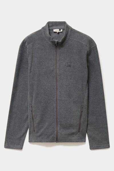 Veste polaire zipp&eacute; col montant gris argent homme
