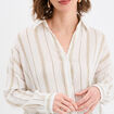 Chemise longue droite coton ecru femme