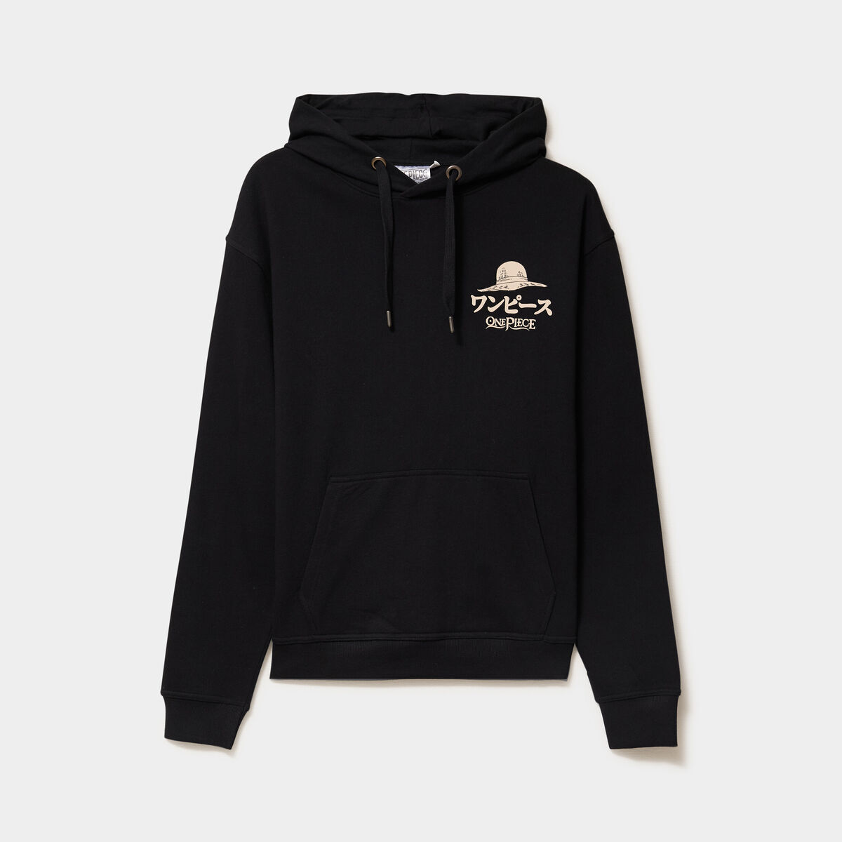Sweat hoodie molleton One Piece noir homme