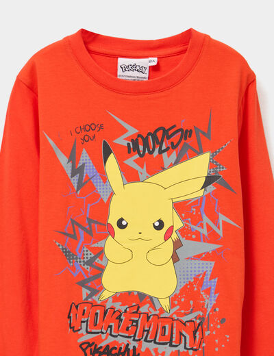 T-shirt manches longues Pokémon Pikachu orange garçon