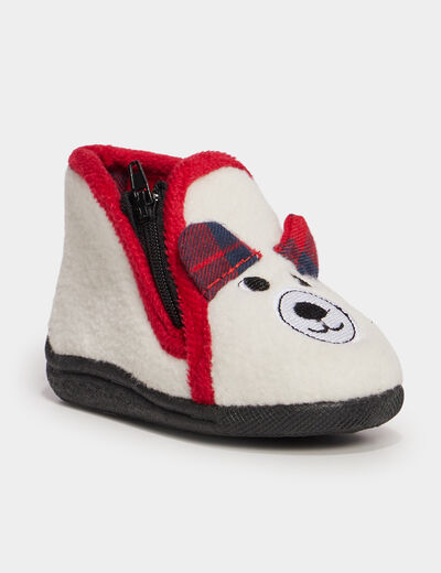 Bottillons zippés effet laineux sable bébé garçon