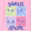 T-shirt manches courtes coton Stitch rose fille