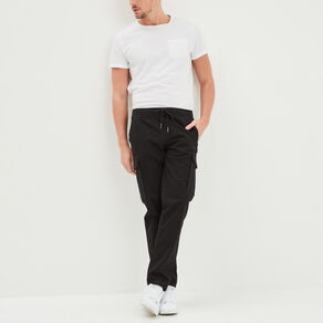 pantalon cargo en coton noir homme Pantalon cargo en coton noir homme