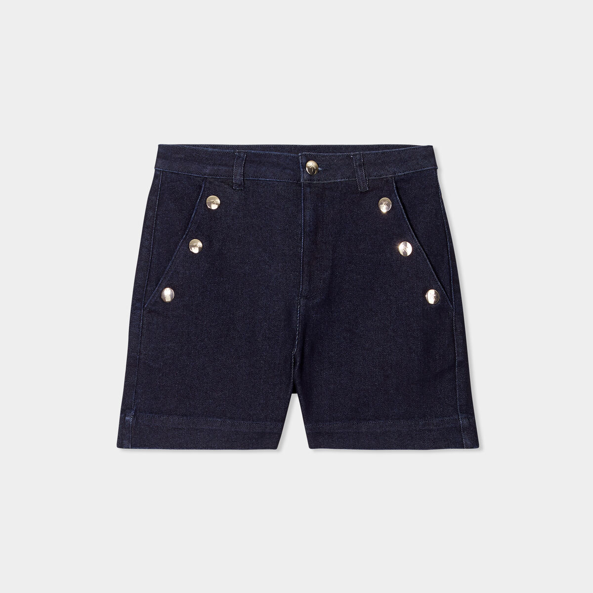 Short en jean poches à pont denim brut femme