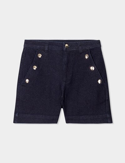 Short en jean poches à pont denim brut femme