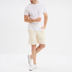 Short de jogging en molleton ecru homme