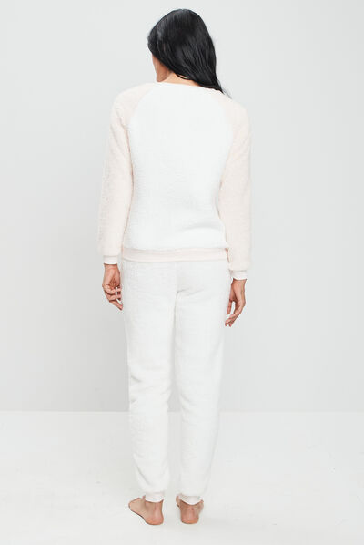 Ensemble pyjama 2 pièces rose clair femme