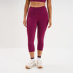 Legging corsaire de sport stretch violet fonc&eacute; femme