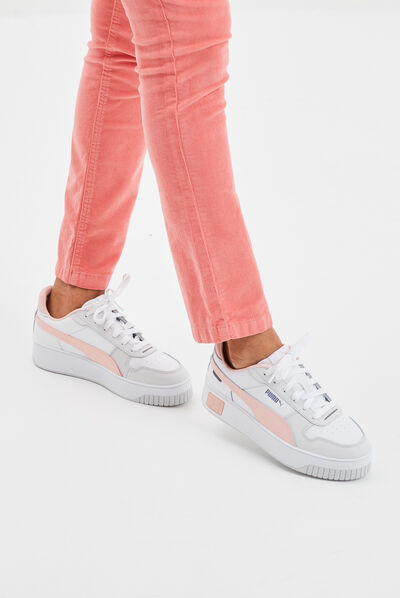 Tennis basses en cuir Puma Carina Street rose femme