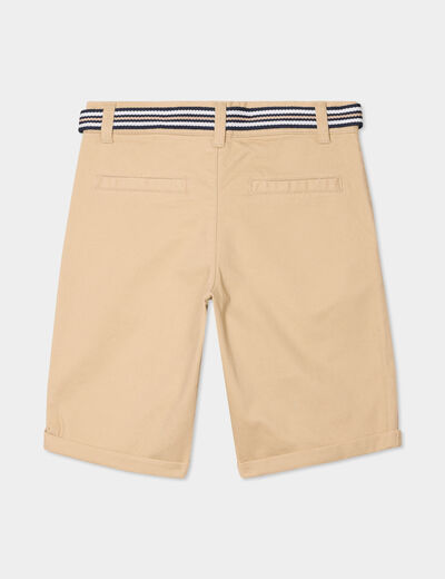 Short droit ceinturé beige garçon