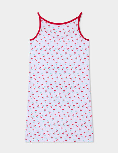 Chemise de nuit fines bretelles coton blanc fille