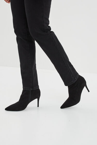 Bottines bouts pointus talons aiguilles noir femme
