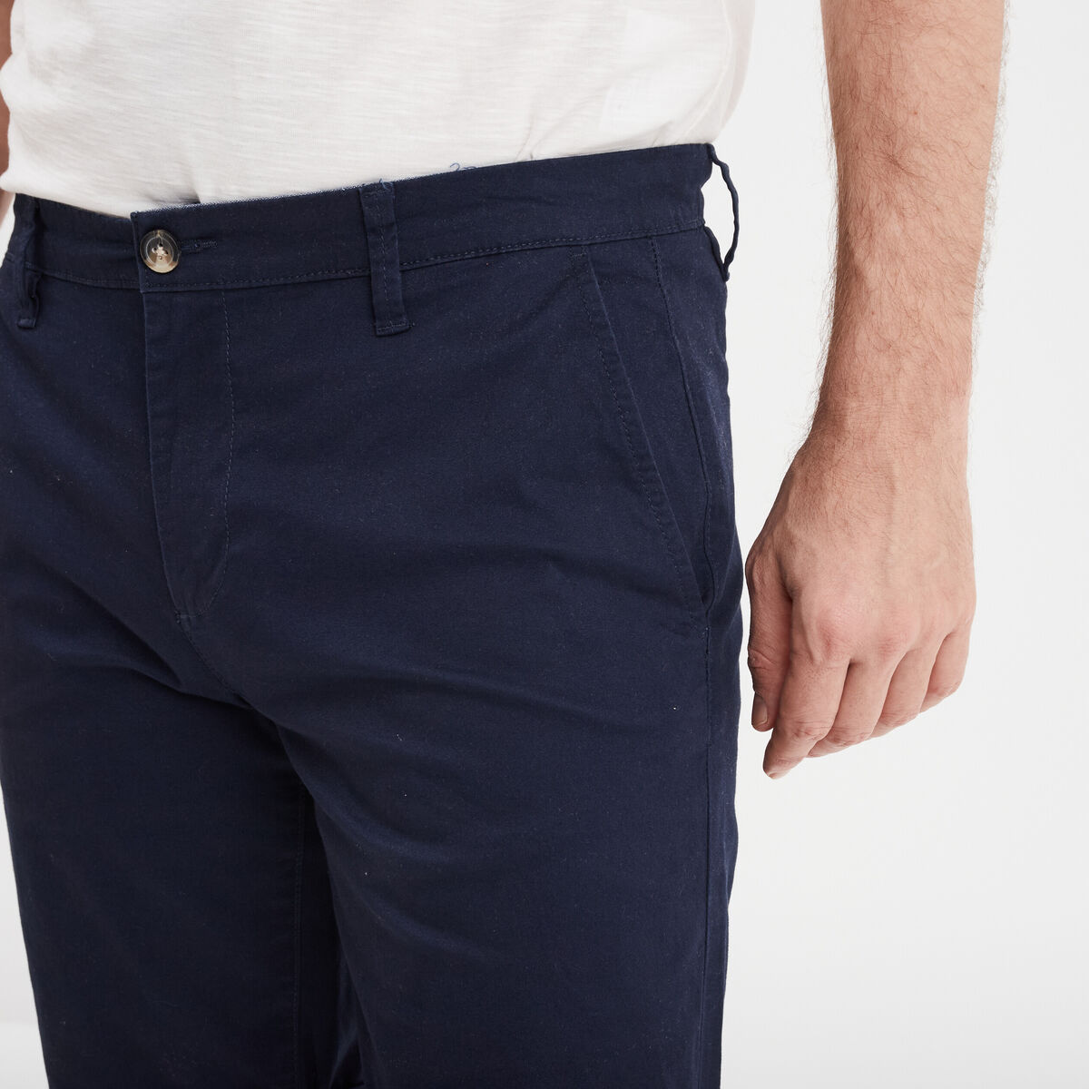 Short chino slim Creeks bleu marine homme