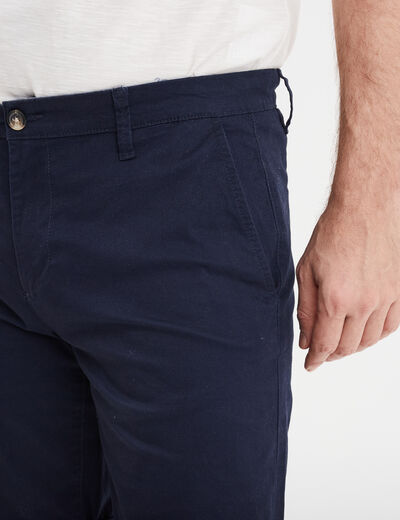 Short chino slim Creeks bleu marine homme