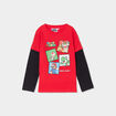 T-shirt manches longues Super Mario rouge garçon