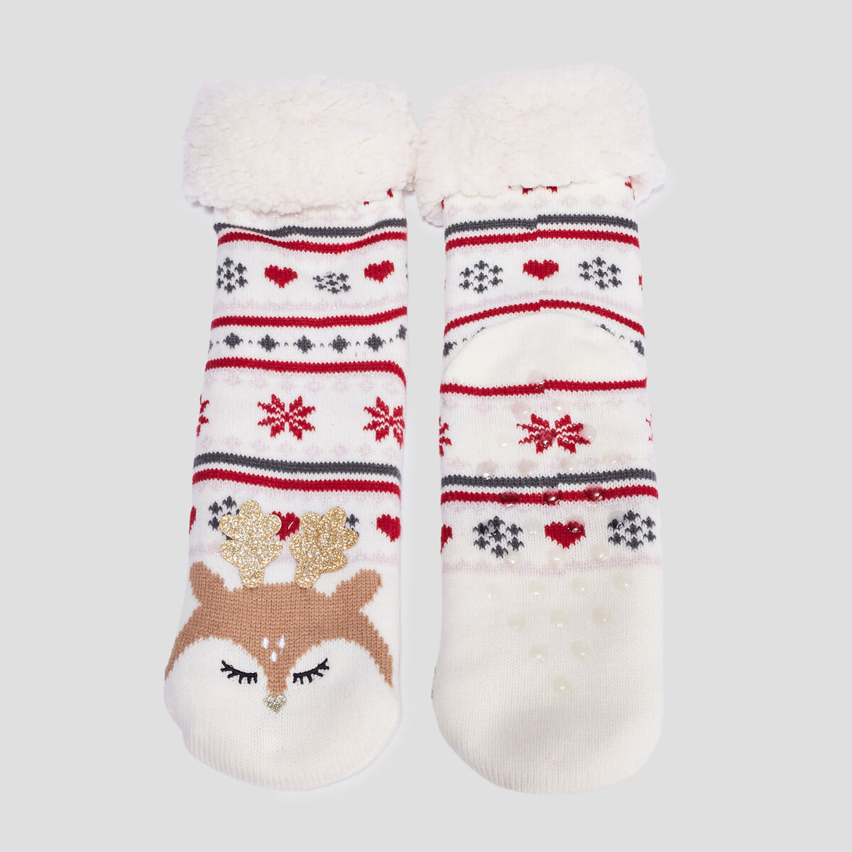 Chaussettes d'intérieur de Noël multicolore femme