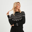 Pull jacquard fils métallisés Liberto noir femme