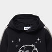 Robe sweat relax capuche sequins Stitch noir fille