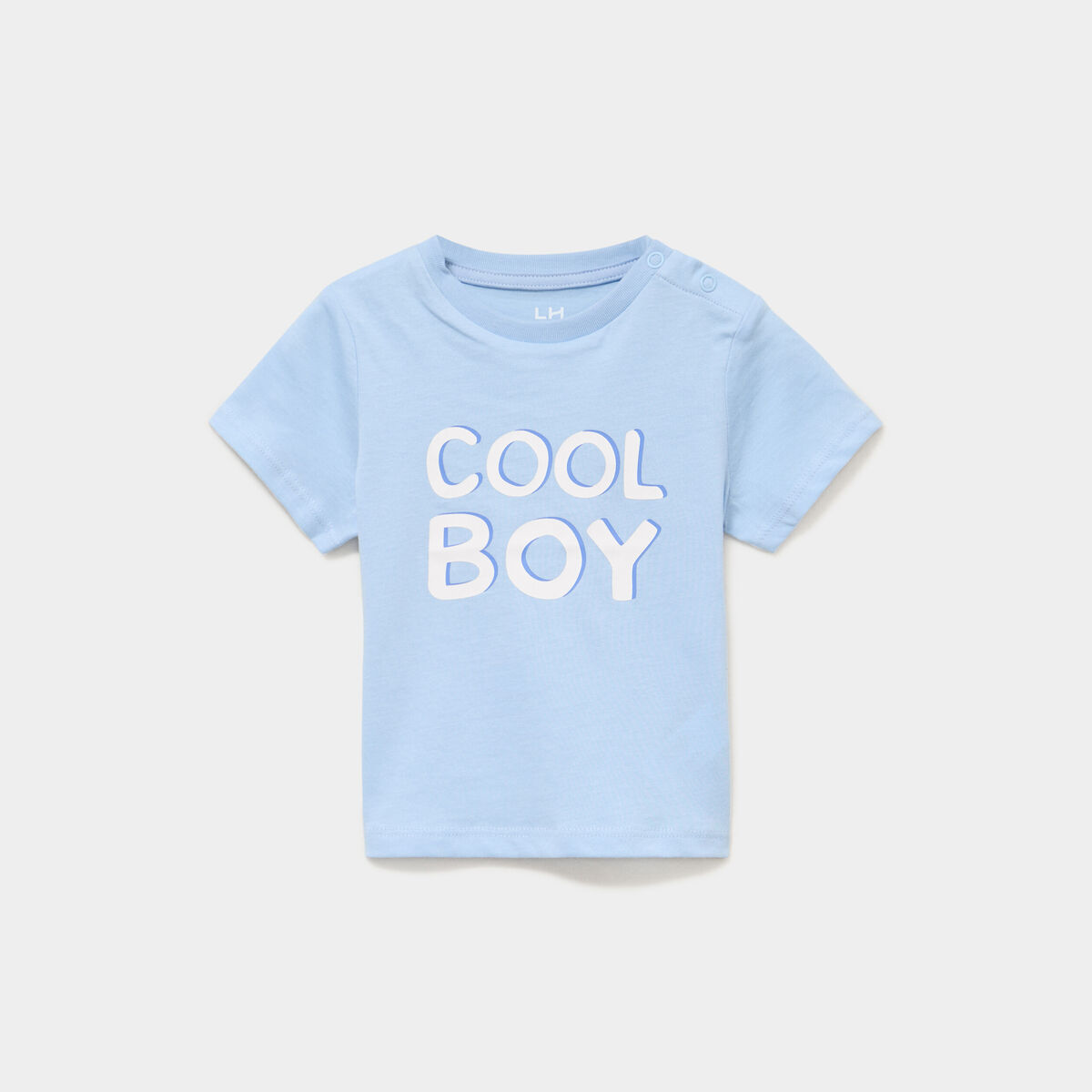 T-shirt manches courtes coton bleu pastel b&eacute;b&eacute; gar&ccedil;on