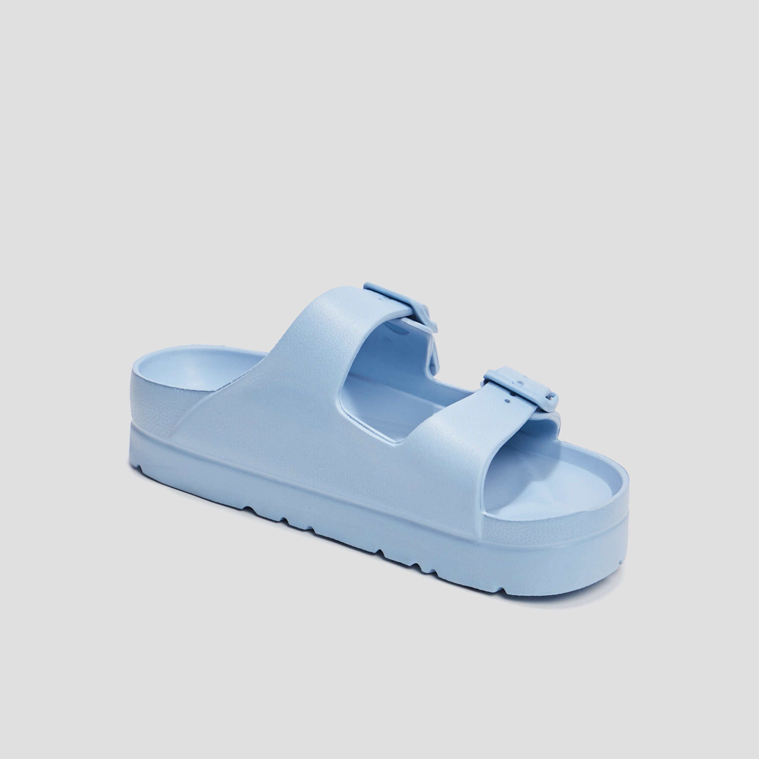 Mules de plage plateformes bleu femme LH