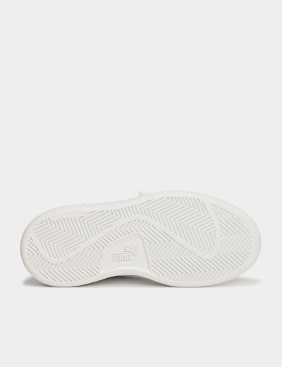 Tennis basses à scratchs Puma blanc fille