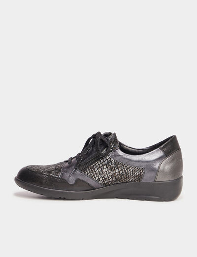 Derbies compensées en cuir Confortissimo noir femme