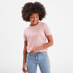 T-shirt oversize col rond coton Creeks rose clair femme