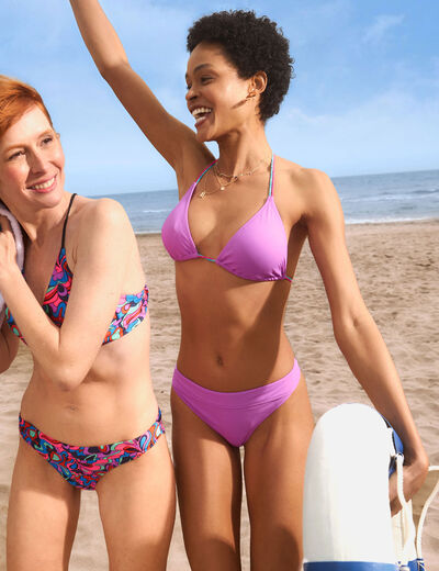 Haut de maillot triangle coordonnable violet femme