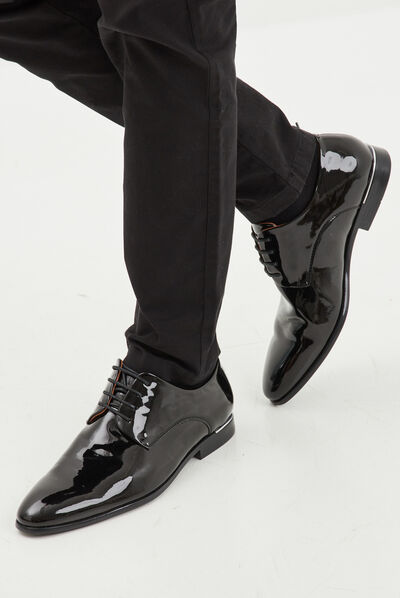 Derbies vernies à lacets Delson noir homme