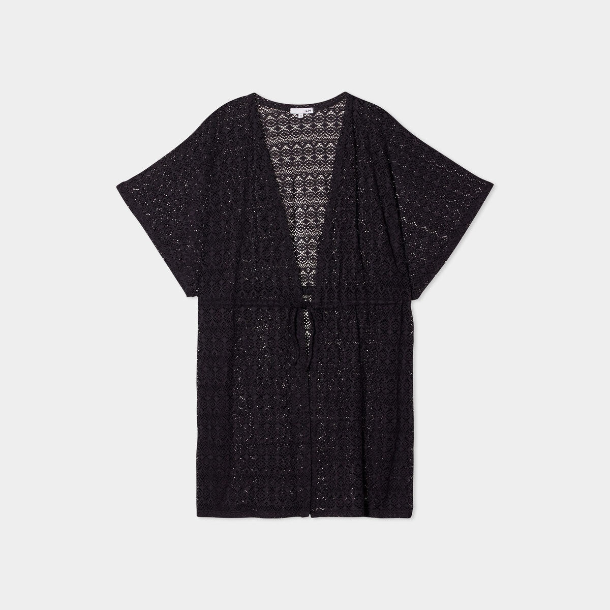 Robe de plage dentelle noir femme