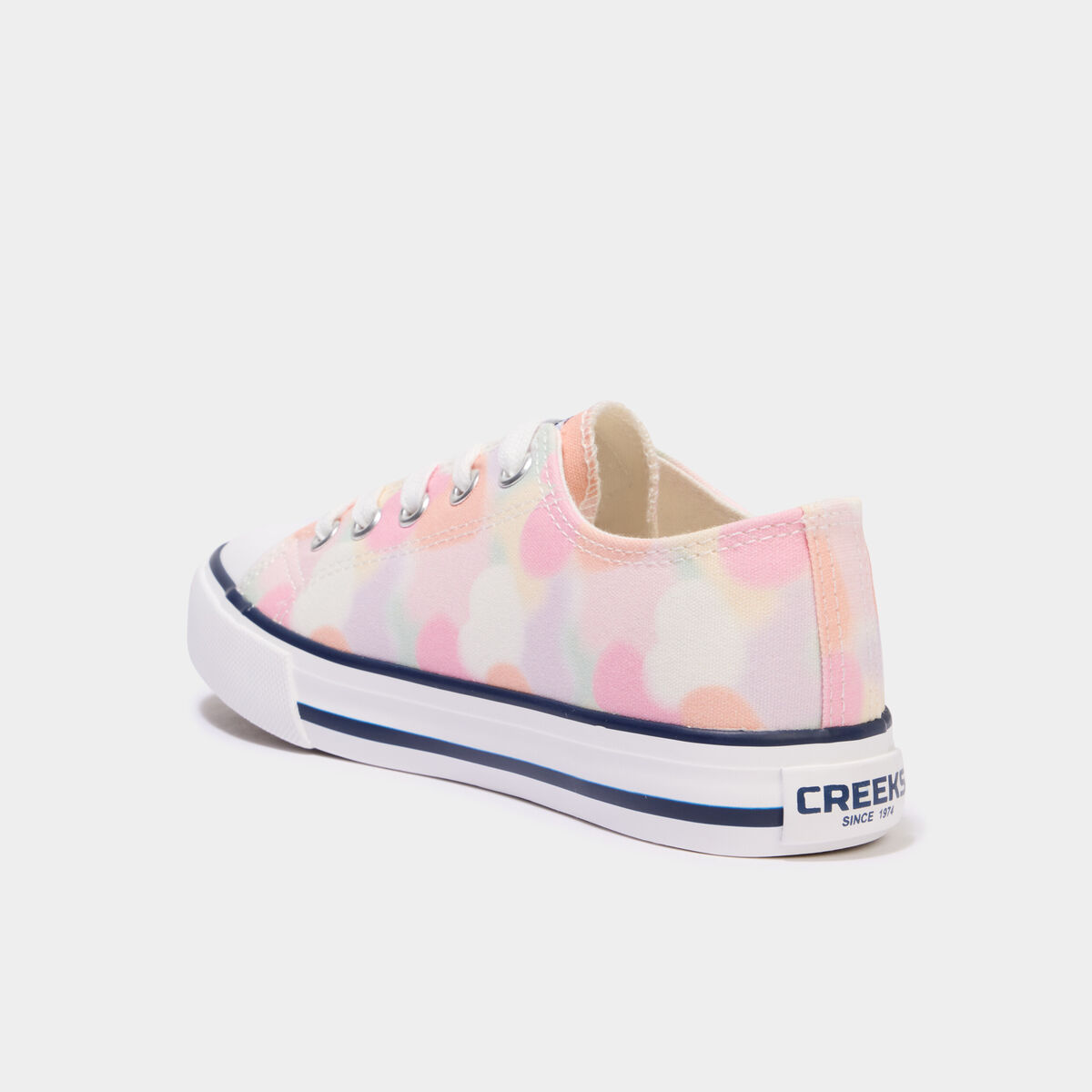 Tennis en toile &agrave; lacets bout renforc&eacute; multicolore fille