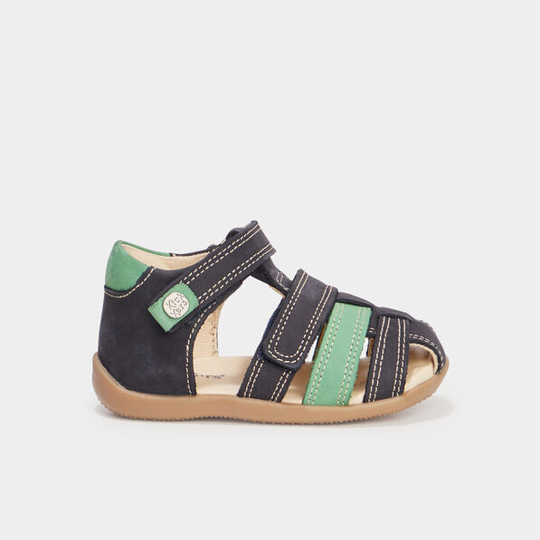 Sandales en cuir Kickers Bipod bleu marine bébé garçon