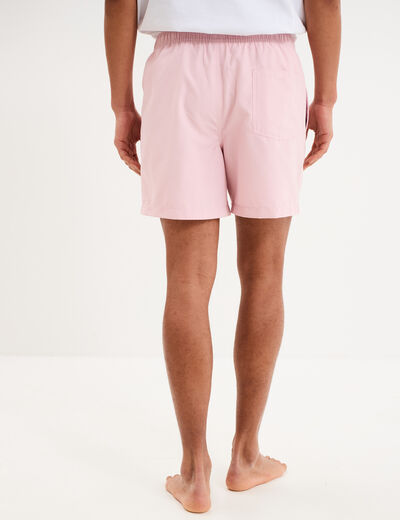 Short de bain droit taille &eacute;lastiqu&eacute;e rose homme