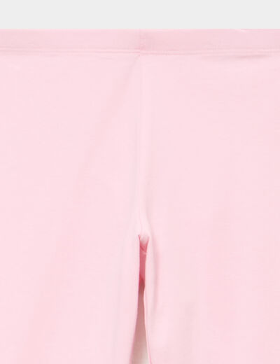 Legging long coton taille &eacute;lastiqu&eacute;e rose clair fille