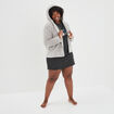 Veste de pyjama &agrave; capuche gris clair femme grande taille
