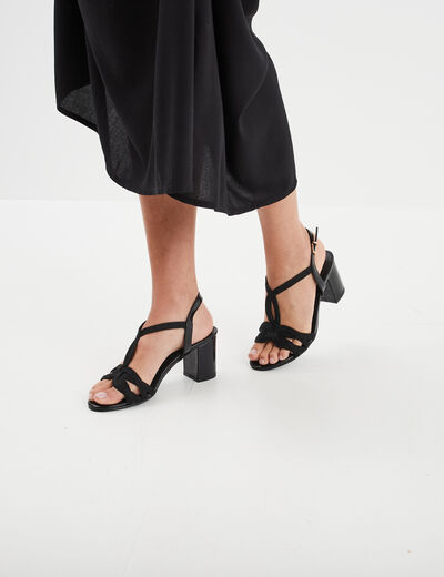 Sandales &agrave; talons Mosquitos noir femme