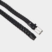 Ceinture tress&eacute;e noir homme