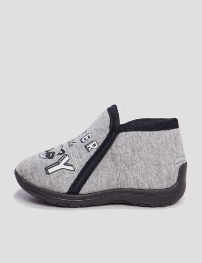 Chaussons bottillons gris bébé garçon