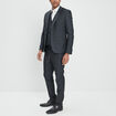 Veste ajustée boutonnée gris foncé homme